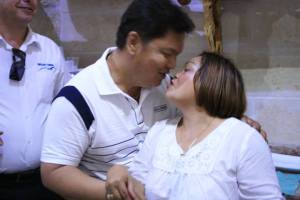 Mr. and Mrs. Dante and Luzviminda Caluag during the short celebration after their Renewal of Marriage Vows in a souvenir shop (courtesy of Rence Galbo)