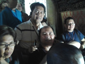 Me and Fr. Estong at the entrance to the Nativity grotto