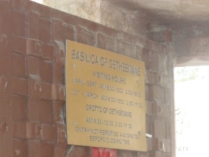 Basilica of gethsemane Sign