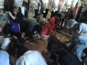 after viewing the empty at the entrance of the Holy Sepulchre Church