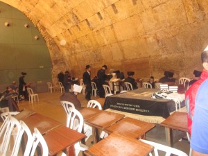 Inside the Synagogue at the Western (Wailing) Wall